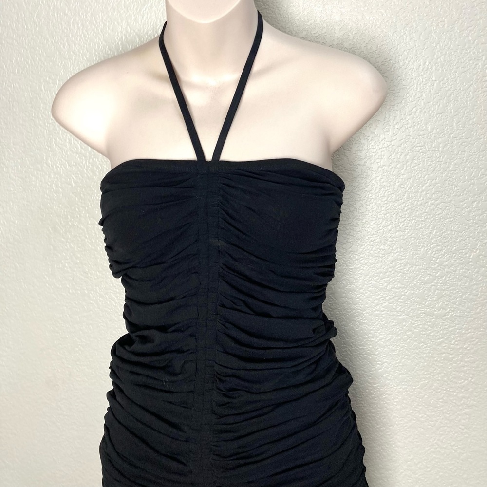 Zimmermann Black Ruched Halter Mini Dress - Picture 3 of 9